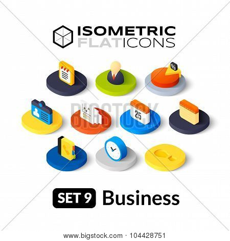 Isometric flat icons set 9