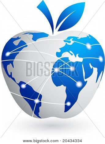  The global village - technology abstract apple