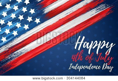 Happy Independence Day 4th Of July. United States Of America Day Greeting Card. American Flag Symbol