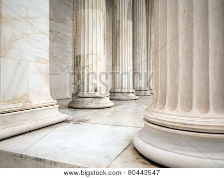 Pillars Of A Building In Athens Greece