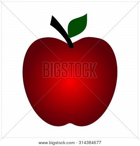 Red Apple Icon Isolated On White Background, Red Apple Fruits Vector Icon, Apple Icon Image, Red App