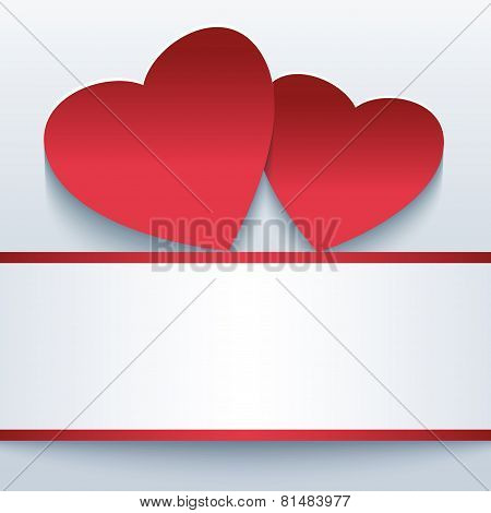 Love Beautiful Background With Red 3D Hearts