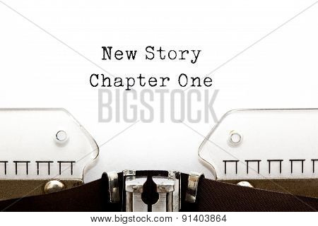 New Story Chapter One Typewriter