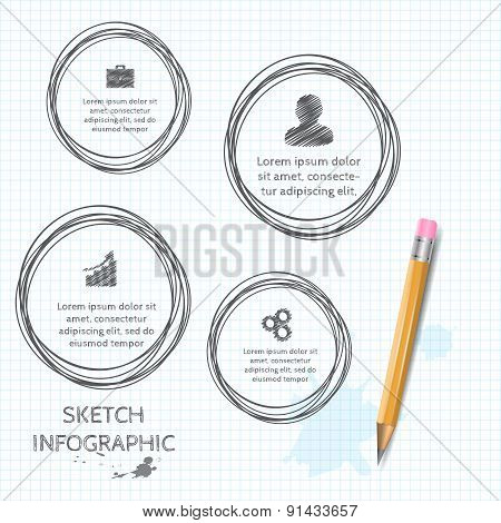 Vector doodle sketch elements for infographic.