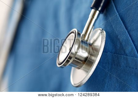 Stethoscope Head Lying On Medicine Therapeutist Doctor Chest