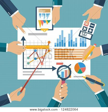 Finance Report, Concept Flat Style Vector