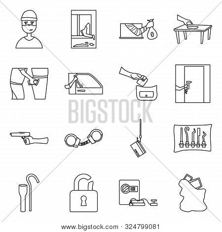 Isolated Object Of Thug And Robbery Icon. Collection Of Thug And Fraud Stock Vector Illustration.