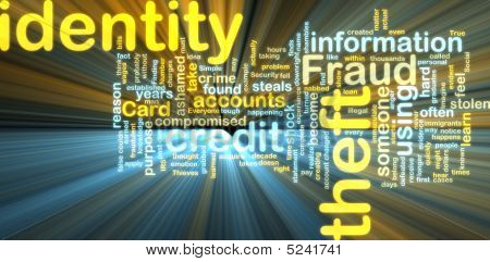 Identity Theft Wordcloud Glowing