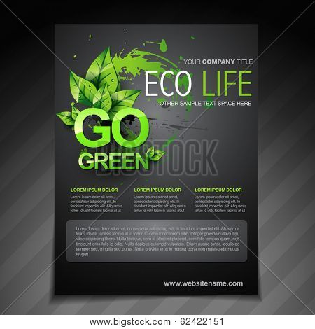 vector eco flyer brochure poster template and magazine cover