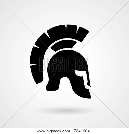 Silhouette of an ancient Roman or Greek helmet