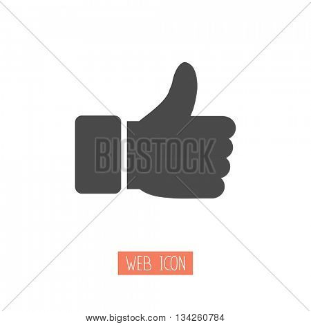 Thumbs up icon. Vector like icon. Social network vector icon for app, web site etc.