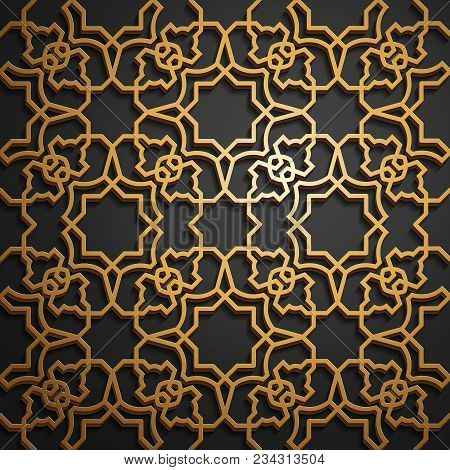 Set Of Islamic Oriental Patterns, Seamless Arabic Geometric Ornament Collection. Vector Traditional 