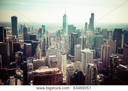 Chicago Skyline Aerial View