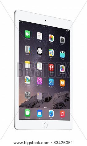 Apple Silver Ipad Air 2 With Ios 8, Designed By Apple Inc.