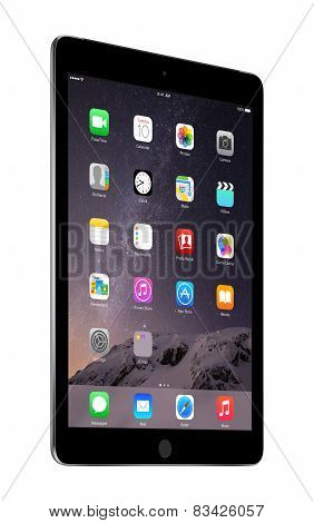 Apple Space Gray Ipad Air 2 With Ios 8, Designed By Apple Inc.