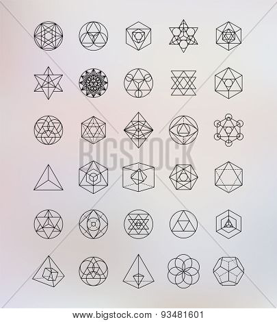 Sacred geometry. Alchemy, religion, philosophy, spirituality, hipster symbols and elements