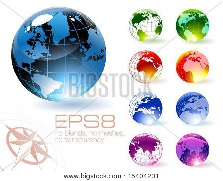 Glossy globes. Vector.