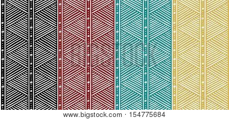 Abstract Tribal Pattern. African Lines Pattern. Seamless Ethnic Pattern with Lines. Colorful Pattern. Vector Pattern Set. Stripes Pattern. Vector Seamless Pattern.