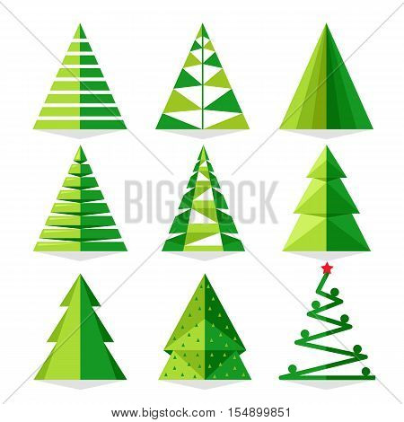 Funny Christmas tree and vector christmas tree on white background. Cartoon Christmas tree icon and Christmas tree set vector. Furry Christmas tree. Christmas tree sign. Isolated  christmas tree. Pine tree. Christmas tree vector icon. Green Christmas tree