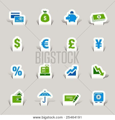 Paper cut - Finance icons