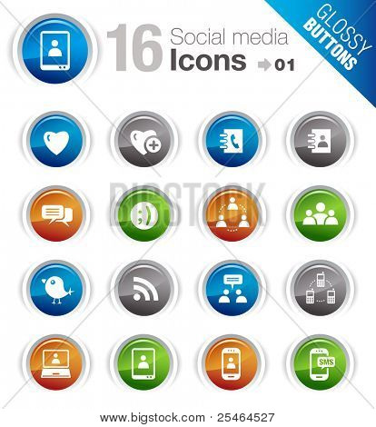 Glossy Buttons - Social media icons