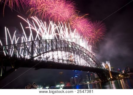 Sydney Harbour Bridge Capodanno fuochi d'artificio