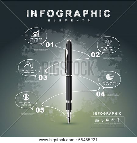 Creative Flow Chart With Fountain Pen Writing Informations