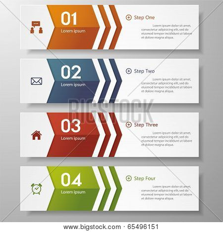 Design clean number banners template/graphic or website layout. Vector.