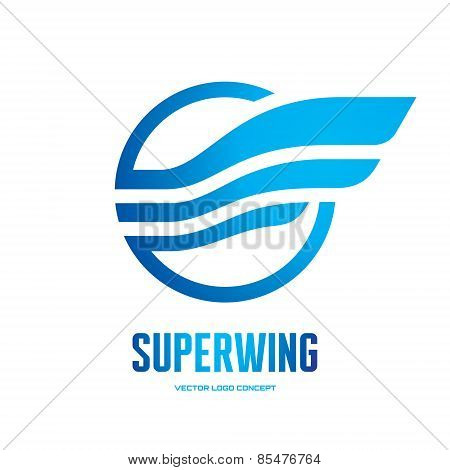 Superwing - vector logo concept illustration. Abstract wing logo. Vector logo template.