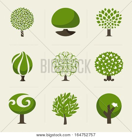 Tree. Collection of design elements