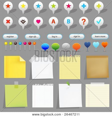 Map Set, Isolated On White Background, Vector Illustration