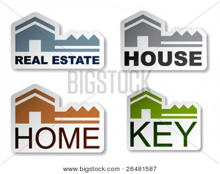 vector house key real estate stickers