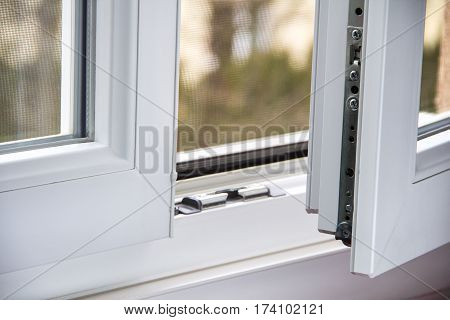 Secure anti-theft burglars-proof window locking mechanism - strong modern PVC metal window