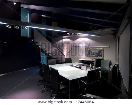 dark boardroom