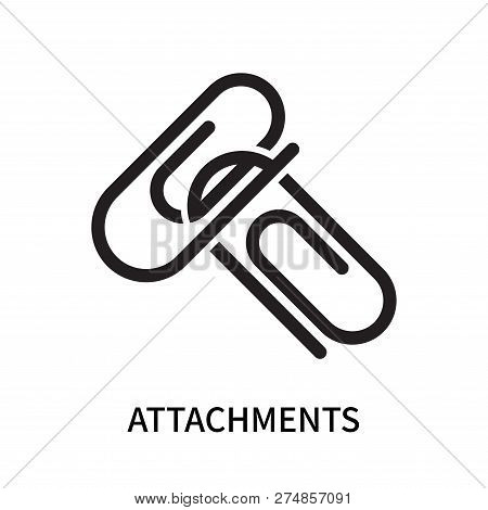 Attachments Icon Isolated On White Background. Attachments Icon Simple Sign. Attachments Icon Trendy