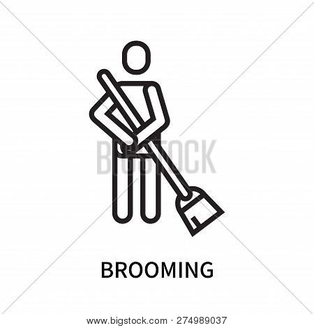 Brooming Icon Isolated On White Background. Brooming Icon Simple Sign. Brooming Icon Trendy And Mode