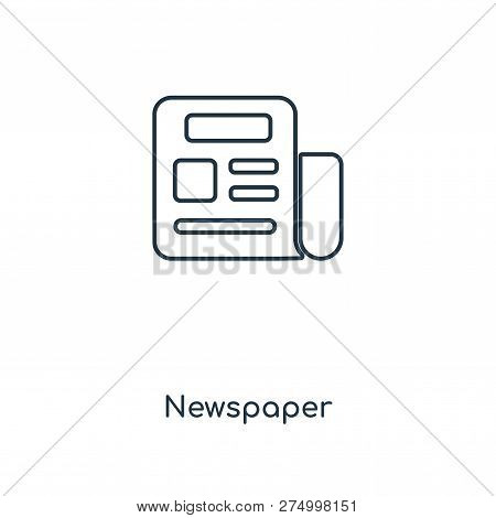 Newspaper Icon In Trendy Design Style. Newspaper Icon Isolated On White Background. Newspaper Vector