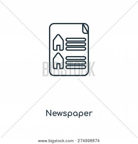 Newspaper Icon In Trendy Design Style. Newspaper Icon Isolated On White Background. Newspaper Vector