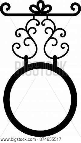 Tavern Sign, Metal Frame With Curly Elements.