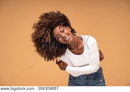 Happy African American Woman Smiling.