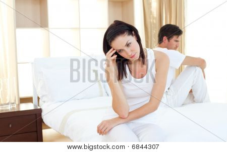 Upset Couple Finding Out Results Of A Pregnancy Test