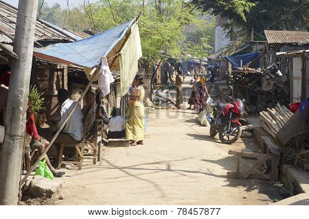 People at the street in Bandarban, Bangladesh.