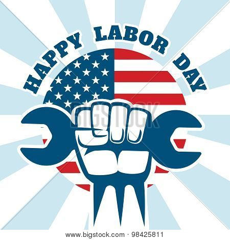 Happy Labor Day and workers right vector poster