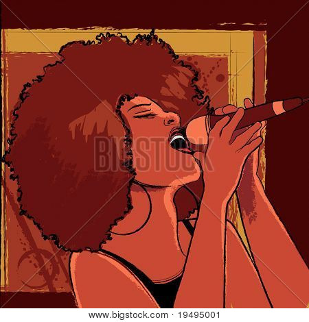 Illustration vectorielle d'une chanteuse de jazz