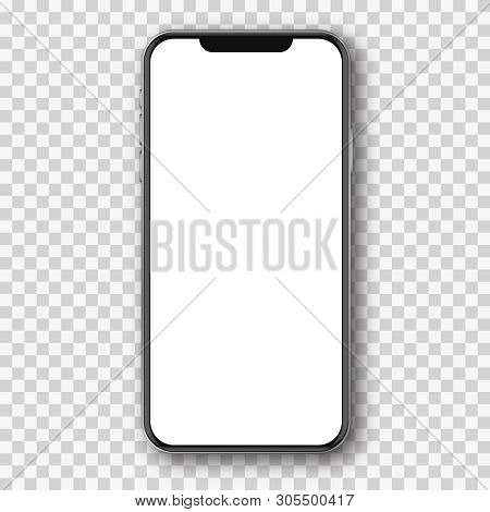 Mobile Phone White Mockup .  Cell Phone Blank Template.