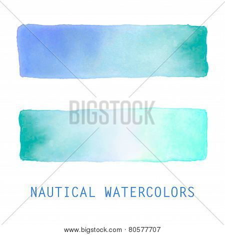 Watercolor banners set.