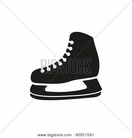 The Skates Icon. Hockey Skates Symbol. Flat