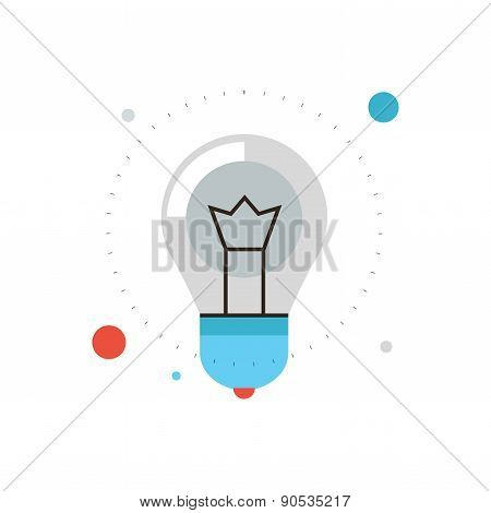 Innovation Success Idea Flat Line Icon Concept