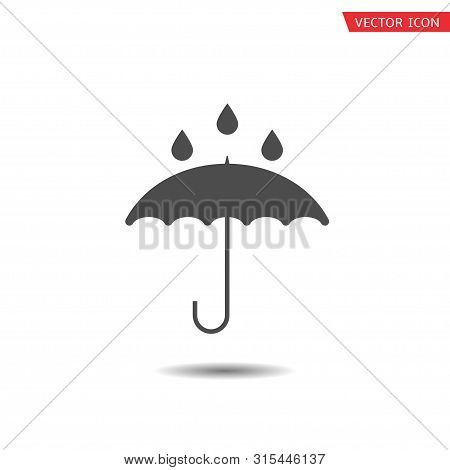 Waterproof Technology Icon. Umbrella With Falling Water Drops