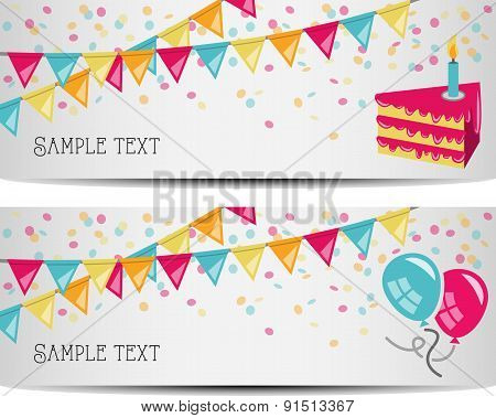 birthday party banner vector illustration